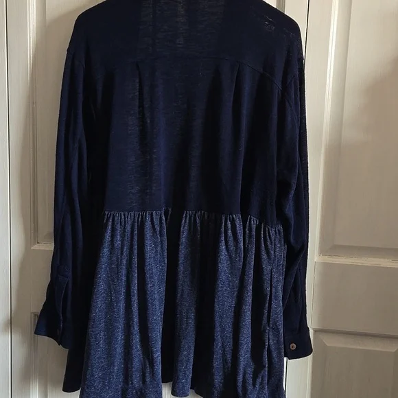 FP Beach Navy Button-Up Long Sleeve Shirt - Picture 4 of 5